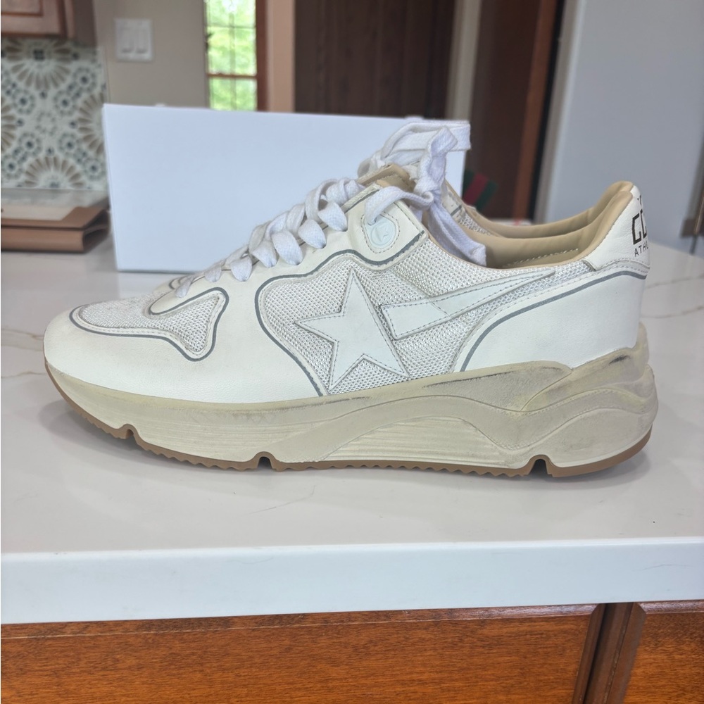 Golden Goose Running White Sneakers
